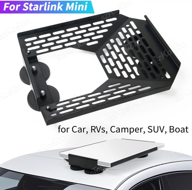 SZKOSTON Schnellverschluss-Dachhalterung für Starlink Mini, magnetisches flaches Montageset in Schwarz, Zubehör für Auto, Wohnmobil, SUV und Boot - Bild 1
