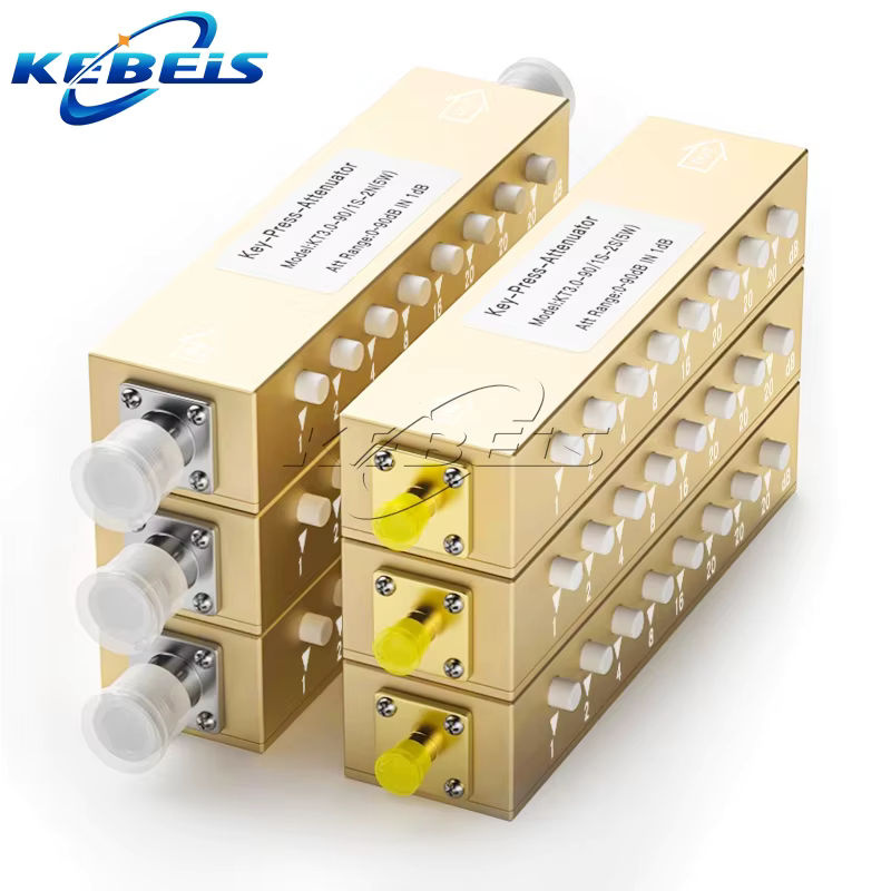 KEBEIS SMA N Typ RF Signal-Abschwächer mit Drucktaste, einstellbar von 0-90dB, 0-4GHz, Farbe: Gold - Bild 2