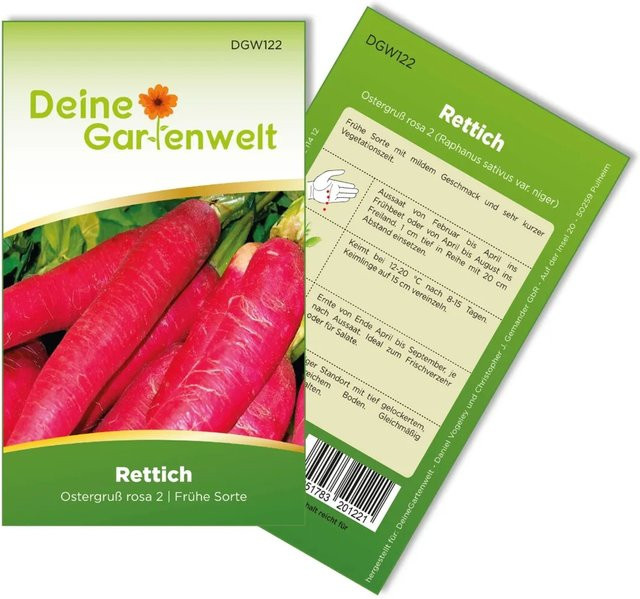 Deine Gartenwelt Rettich Ostergruß Rosa Gemüsesamen für den Garten - Bild 1