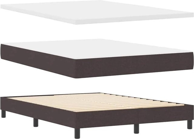 vidaXL Boxspringbett mit Matratze in Braun, B/T/H: 160 x 200 x 163 cm - Bild 1
