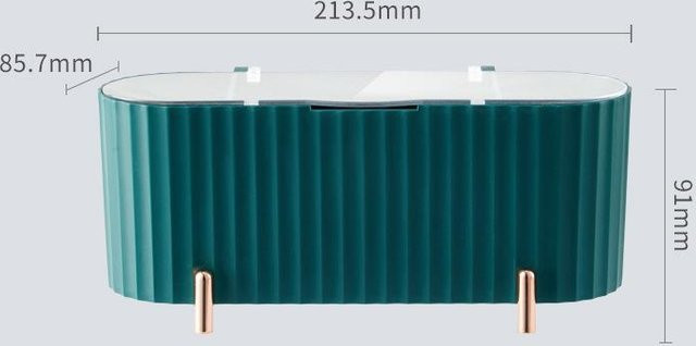 Kosmetik Aufbewahrungsbox mit transparentem Deckel, grün - Bild 1