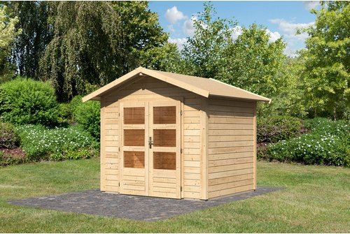 Gartenhaus KARIBU Talkau aus Holz in Beige, B/H/T: 244 x 230 x 204 cm - Bild 1