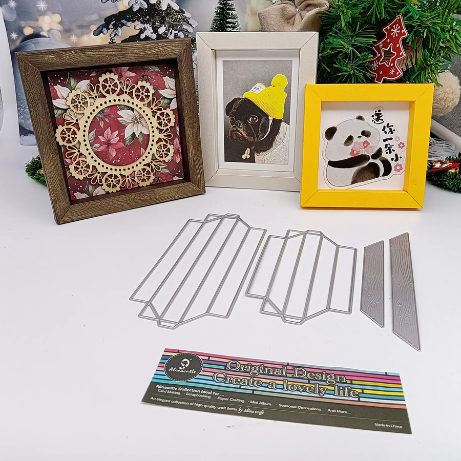 Alinacutle Metallschneide Set für Fotorahmen und Schattenboxen in Silber zum Basteln von DIY-Grußkarten und Weihnachtsgeschenken - Bild 2