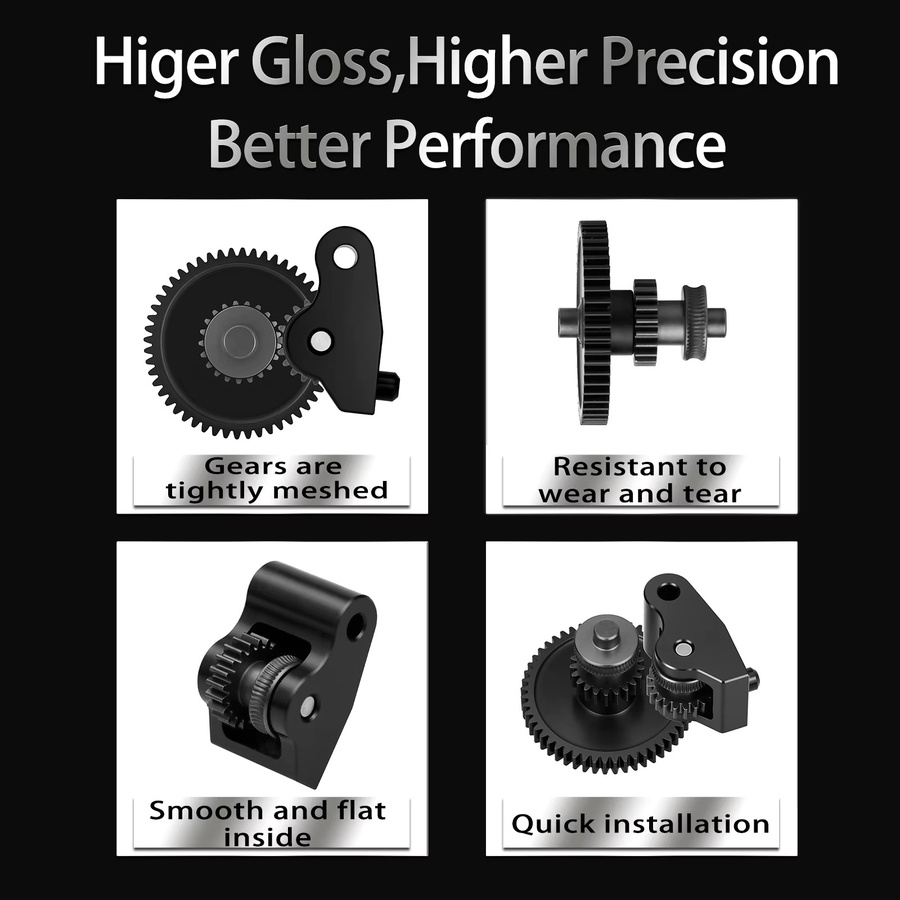 Elegoo Extruder-Getriebeset aus SKD11-Material für Centauri Carbon, verschleißfestes Extrusionsgetriebe in Schwarz - Bild 3