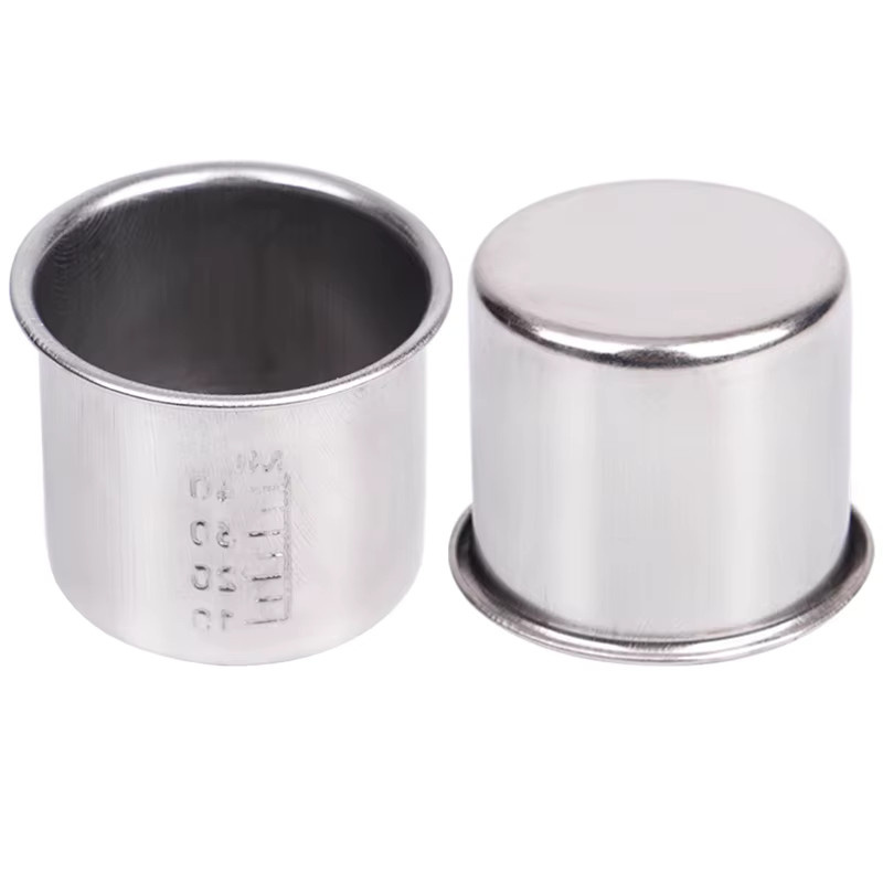 Muduoban 2er-Set Medizinische Messbecher aus Edelstahl mit Skala, Silber, 40 ml - Bild 2