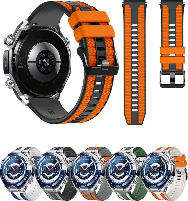 Uhrenarmband LCAPLE Nylon-Silikon, Schwarz, Unisex, für Huawei Watch GT6/GT5 Pro/GT4/3/2/Ultimate - Bild 1