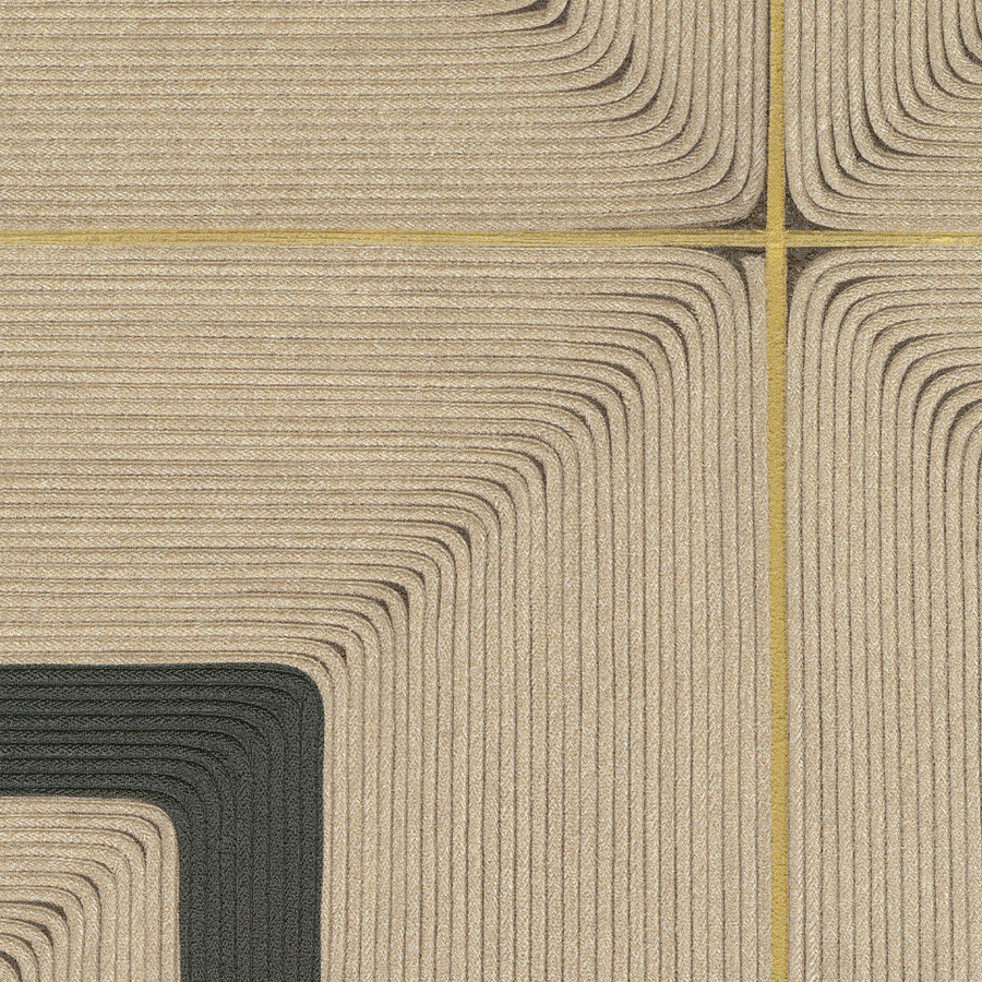 Élitis Tapete Carrés Jalonnés VP 996 01 in Beige mit geometrischem Abstract-Design aus Vinyl - Bild 1