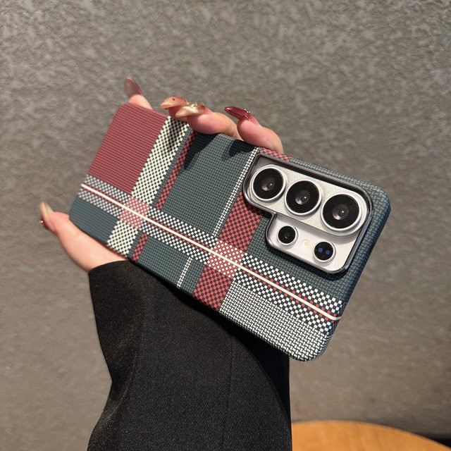 RPKKS MagSafe Magnetische Ladehülle mit Kevlar-Kohlefaser-Textur und Metall-Objektivring für Samsung S26 S25 S24 S23 Ultra Plus, Multicolor - Bild 1