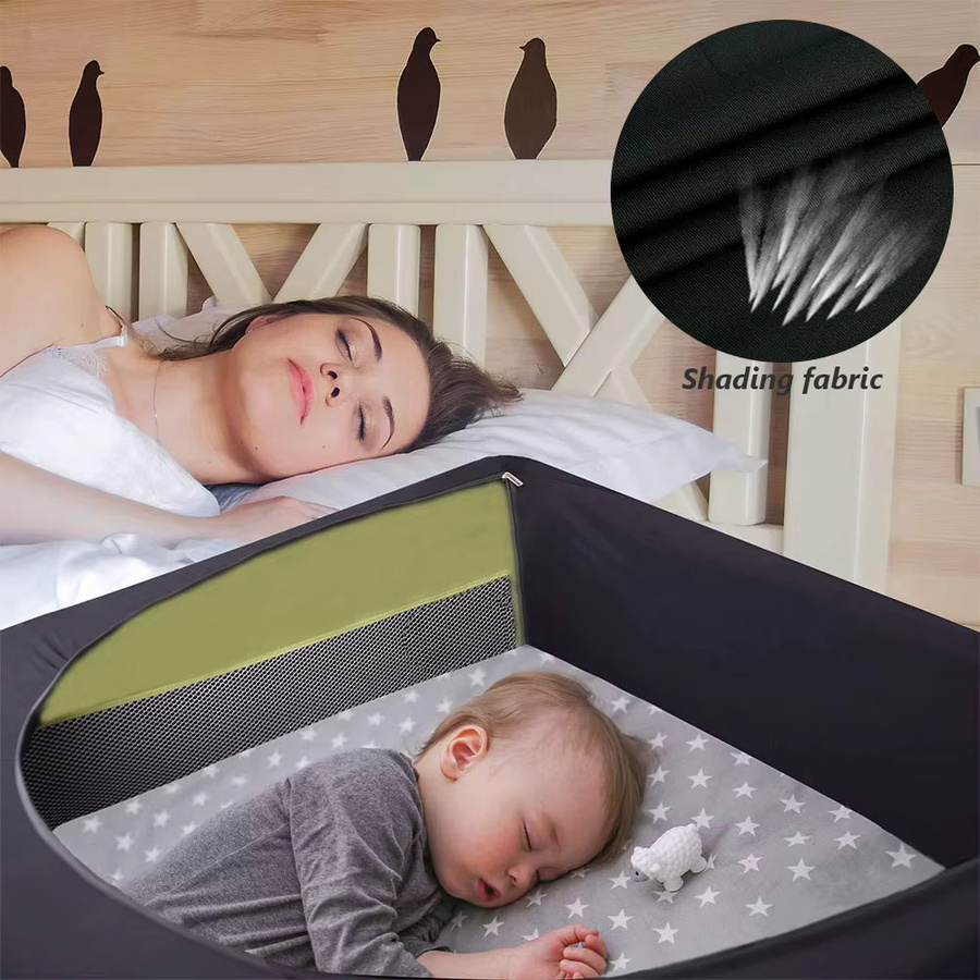 Willstar Kinderbett-Überdachungshülle in Schwarz, dehnbare und atmungsaktive Verdunkelungshülle für das Babybett als tragbarer Sonnenschutz und Reise-Schlafbett-Zelt - Bild 4