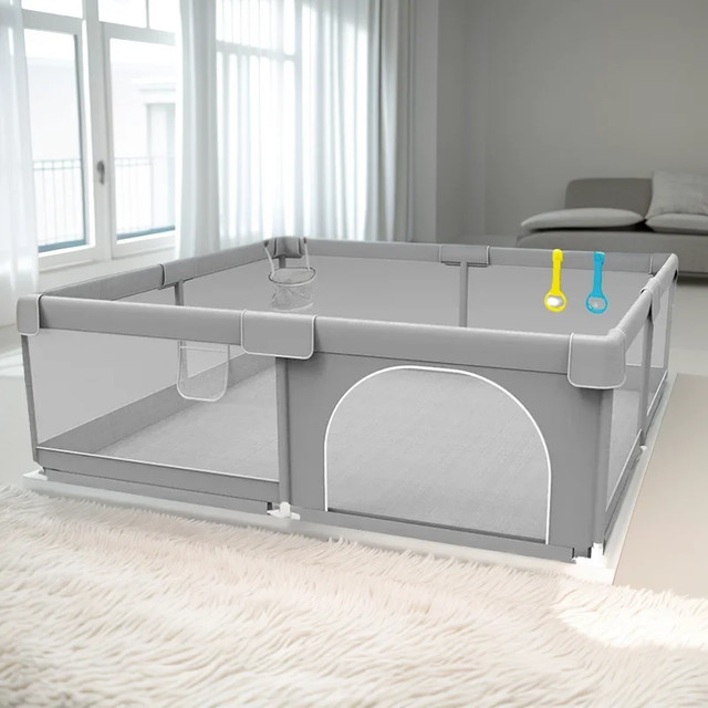 Imbaby Baby Spielplatz Baby Box Grau B/T/H: 150 x 180 cm - Bild 1