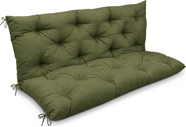 Beautissu Bankauflage Flair BR in Olivegrün, B/T/H: 150 x 50 x 50 cm - Bild 1