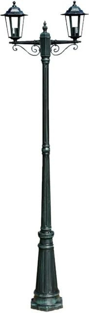 vidaXL Gartenlaterne 2-flammig aus Aluminium in Dunkelgrün und Schwarz, Höhe: 215 cm - Bild 1