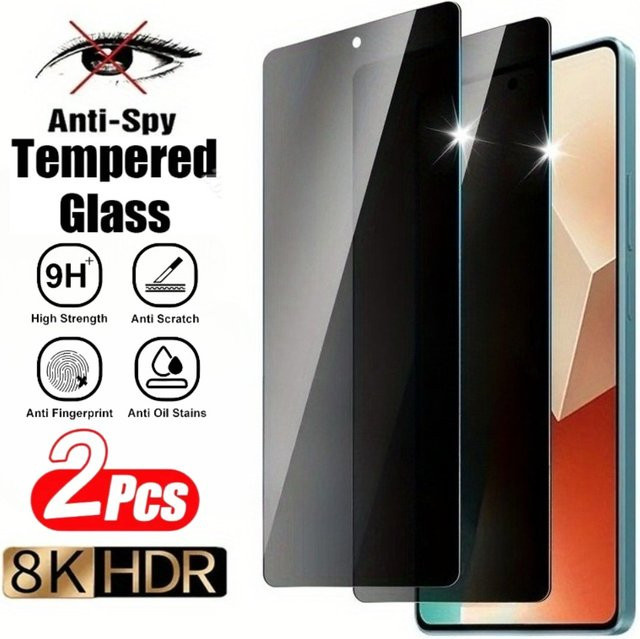 2 Stück Xiaomi Anti-Spionage Hartglas Displayschutzfolie für Redmi Note 14 5G 13 12 11 Pro 14S 12S 11S 15C 14C 13C 12C 10A 9A - Bild 1