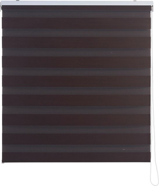 OBI Doppelrollo Avila Day-Night in Braun mit Streifenmuster aus Polyester, Breite: 45 cm, Höhe: 180 cm - Bild 1