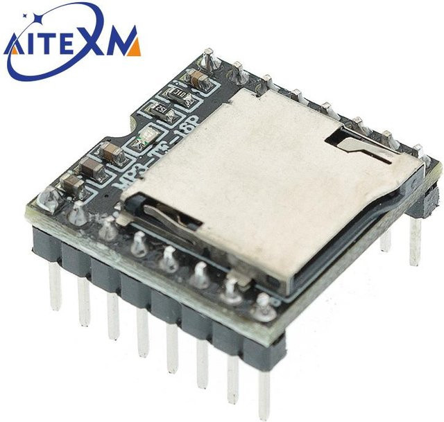 AITEXM ROBOT Mini MP3 Player Modul Board mit Audio Voice Decode Unterstützung für Arduino, TF Karte und U-Disk, Farbe: Schwarz - Bild 1
