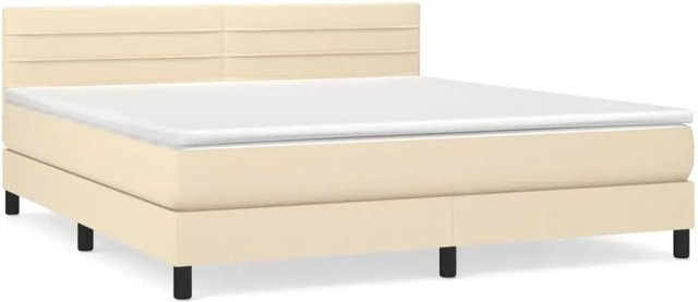 vidaXL Boxspringbett mit Matratze in Beige, Hybrid-Design mit Taschenfederkern, B/T: 180 x 200 cm - Bild 1