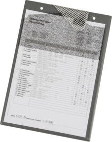 Eichner Auftragstasche Secure A4 grau mit Klarsichtfolie und Klettverschluss - Bild 1