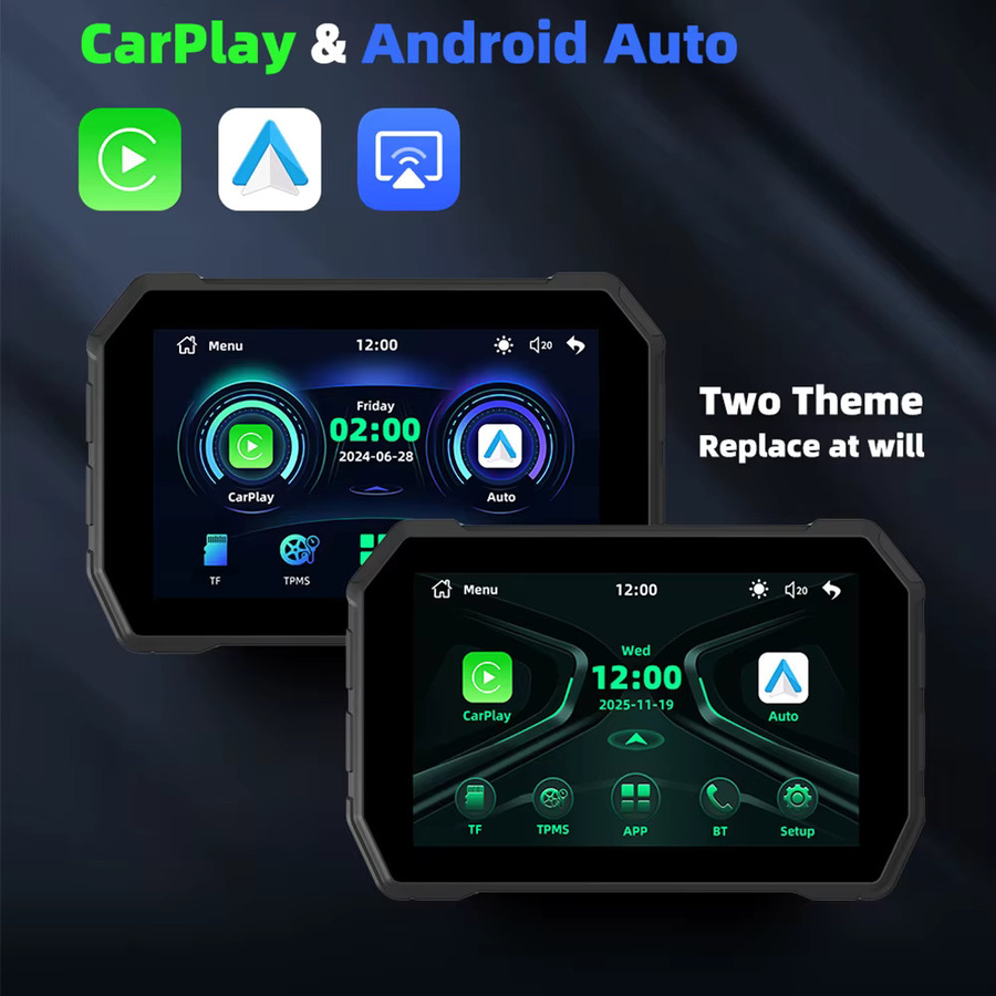 EKIY 5-Zoll Wireless CarPlay und Android Auto tragbarer GPS-Navigationsbildschirm für Motorräder, schwarz, staubdicht und wasserdicht - Bild 2