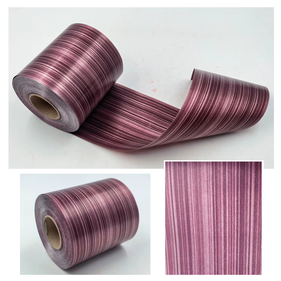Wasserdichtes Poly-Satin-Blumenband aus PP-Material für florale Kreationen und Dekorationen, Farbe: Braun und Lila, Länge: 50 Yards - Bild 2
