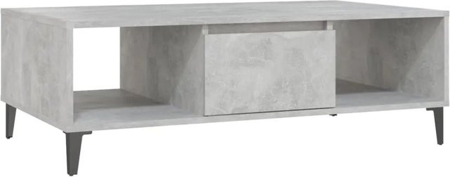 vidaXL Couchtisch in Betongrau im industriellen Design aus Holzwerkstoff und Metall, B/T/H: 103,5 x 60 x 35 cm - Bild 1