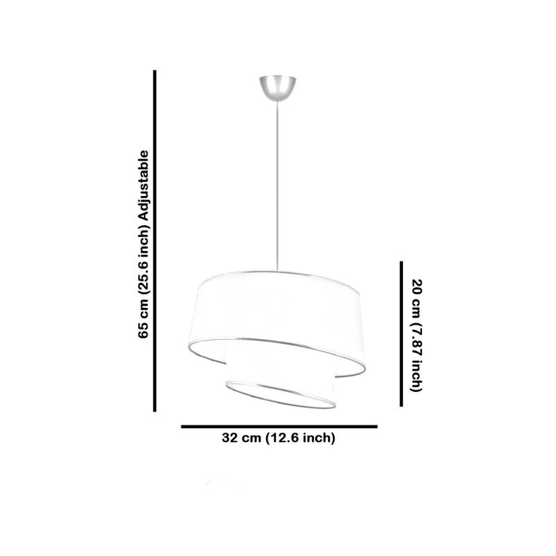 Opviq Pendelleuchte Barette in Grau aus Stoff und Metall mit E27 Fassung, B/T/H: 32 x 32 x 65 cm - Bild 2