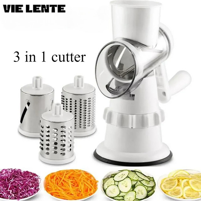 VIE LENTE 3-in-1 Gemüseschneider und Mandoline in Weiß - Bild 1