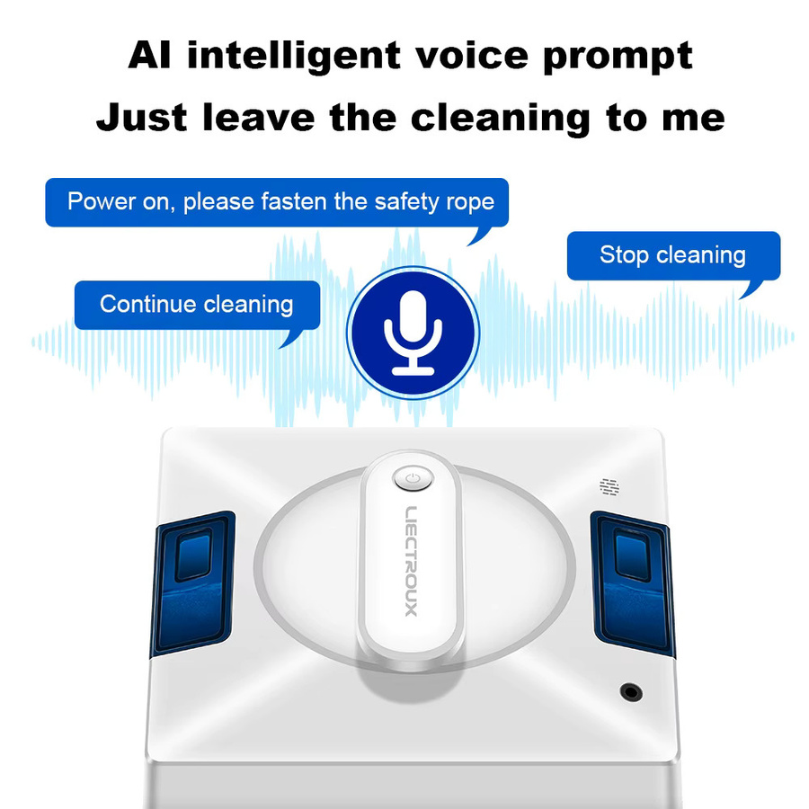 Liectroux YW509 Roboter-Fensterputzer in Weiß mit 4-Wege-Wasserspray und intelligenter Navigation für Glasböden und Wände - Bild 3