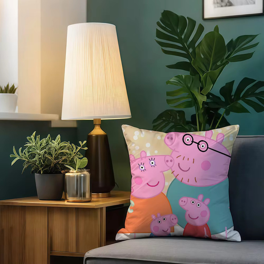 Peppa Pig Kissenbezug von Hasbro, quadratisch, mehrfarbig, doppelseitig bedruckt mit Reißverschluss - Bild 5