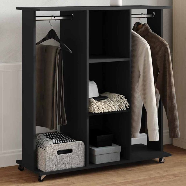 Vidaxl Rollgarderobe Schwarz Modern B/T/H: 102 x 38 x 110 cm - Bild 1
