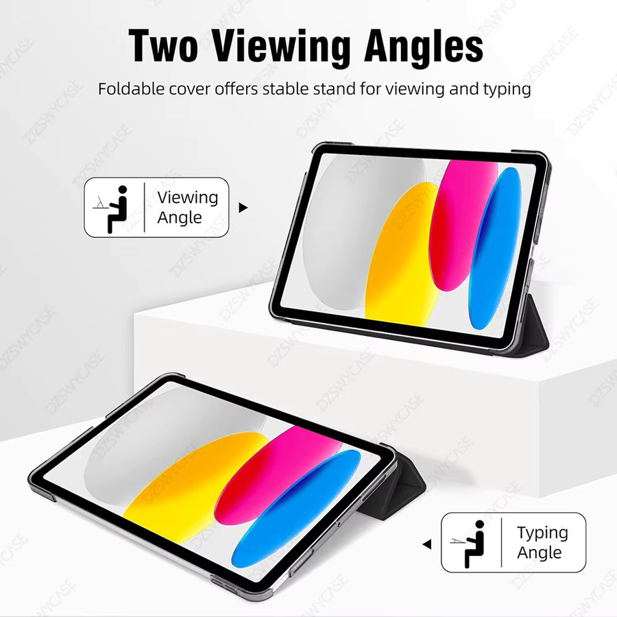 DZSWYCASE Schutzhülle mit Auto-Sleep/Wake-Funktion für iPad Modelle in Orange und Schwarz - Bild 3