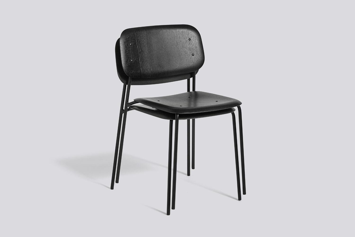 HAY Soft Edge 40 Stuhl in Braun aus Eiche und Stahl mit minimalistischem Design - Bild 1