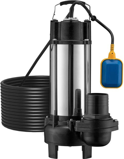 Wiltec Schmutzwasserpumpe mit Häcksler und Schwimmerschalter, 2200 W, 31200 L/H, Farbe: Silber/Multicolor - Bild 1