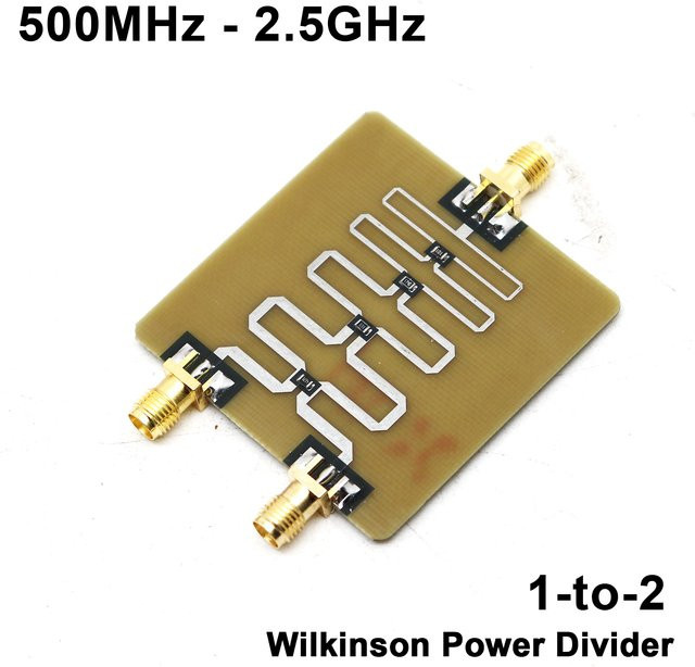 Wilkinson Leistungsteiler SMA Signal RF Kombinierer für drahtlose Kommunikationssysteme, Farbe: Gold, Frequenzbereich: 500-2500MHz - Bild 1