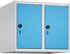 C+P Aufsatzschrank 7035/5012 mit 2 Abteilen und Sicherheits-Drehriegel, B/T/H: 50 x 60 x 50 cm, Stahl, Lichtgrau/Lichtblau/Blau - Bild 1