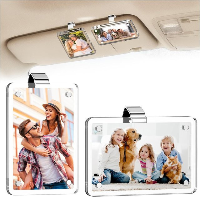 SUITU Magnetischer Acryl-Fotohalter-Clip in Transparent für horizontale und vertikale Familienbilder und Haustierfotos - Bild 1