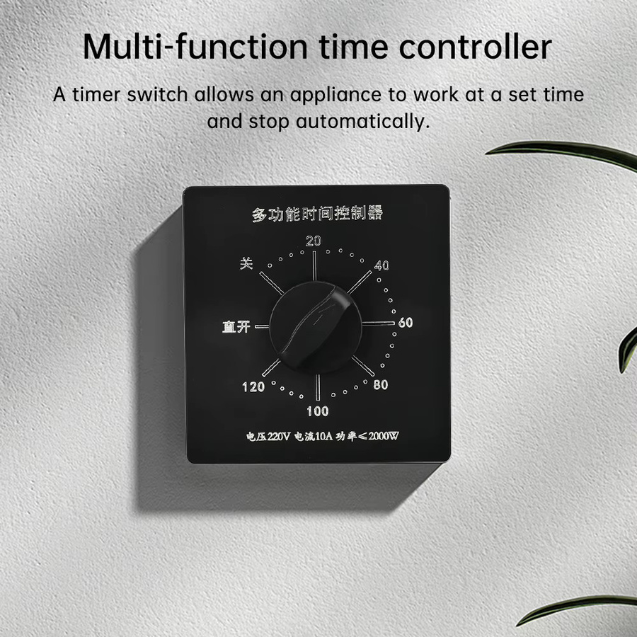 Aideepen Mechanischer 120-Minuten-Countdown-Timer-Schalter Typ 86 für AC 220 V in Gold - Bild 4