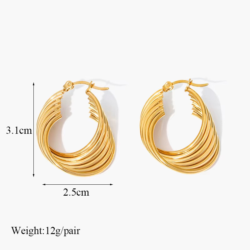 EILIECK Hoop Ohrringe, Edelstahl, Gold, Damen - Bild 2