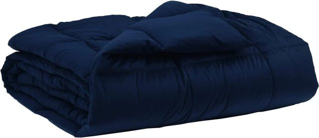 vidaXL Sommerdecke aus Mikrofaser, Dunkelblau, B/B: 140 x 220 cm - Bild 1