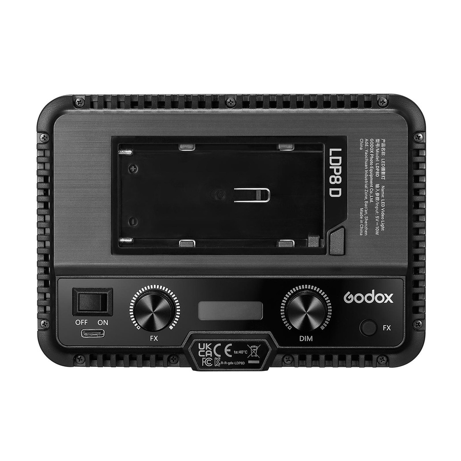 Godox LDP8D LED-Videoleuchte, dimmbares Lichtpanel in Schwarz mit 10 W und 5600 K Cool White - Bild 3