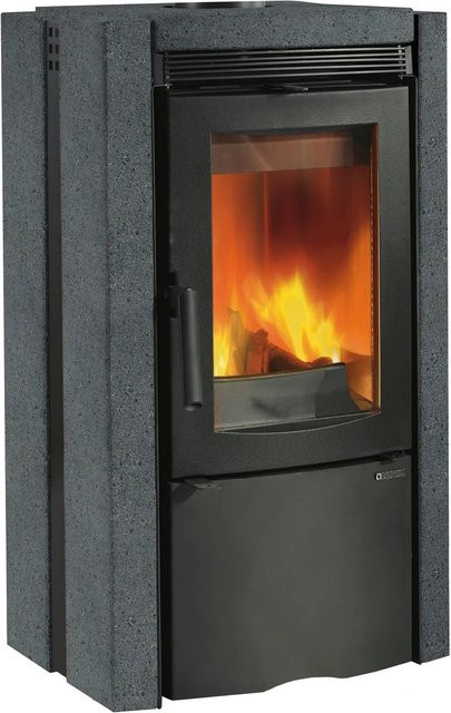 La Nordica Ester Kaminofen aus Naturstein in Schwarz mit 8,2 kW und Automatik - Bild 1