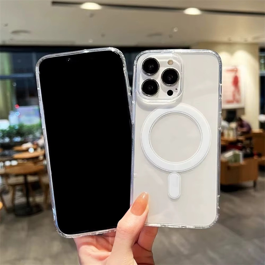 AKABEILA Magnetische transparente MagSafe Telefonhülle für iPhone 17, 16, 15, 14, 13, 12, 11 Pro Max, stoßfeste klare Abdeckung für kabelloses Laden - Bild 4