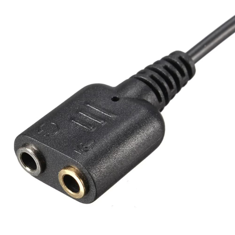 BSN Audio Kabel Adapter Dual 3,5mm Klinke auf RJ9 und RJ11 Stecker in Schwarz für Headsets, PC und Telefone - Bild 2