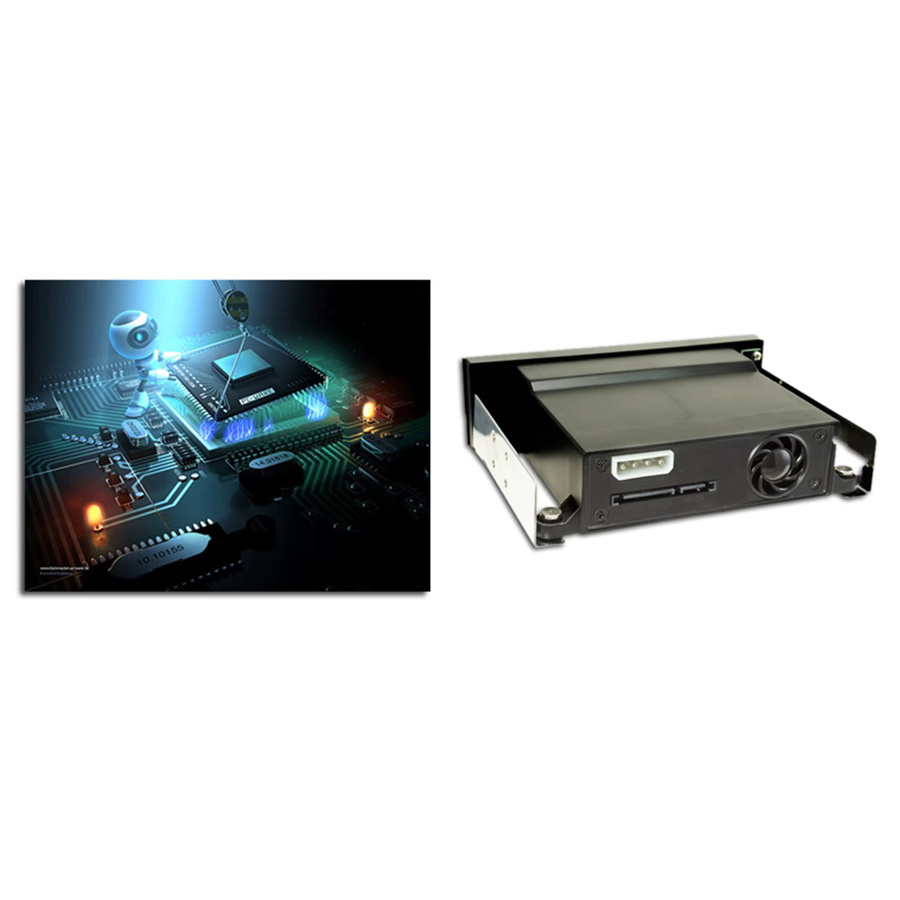 SATA III Festplatten-Backplane-Gehäuse 5,25 Zoll Internes Mobiles Rack für 2,5 und 3,5 Zoll HDD in Schwarz - Bild 2