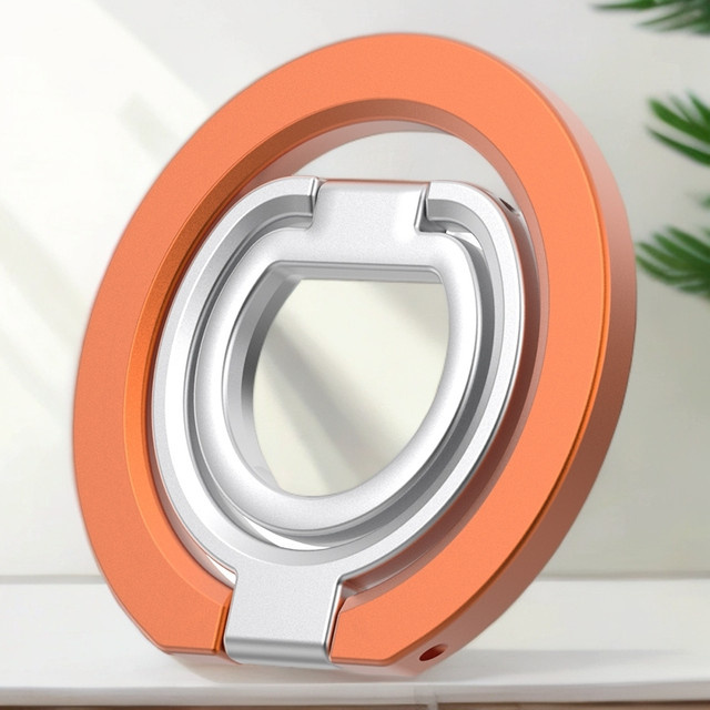 WSSHE Magnetische Kreisförmige Handyhalterung in Silber, 360 Grad drehbar und faltbar, kompatibel mit iPhone und Android - Bild 1