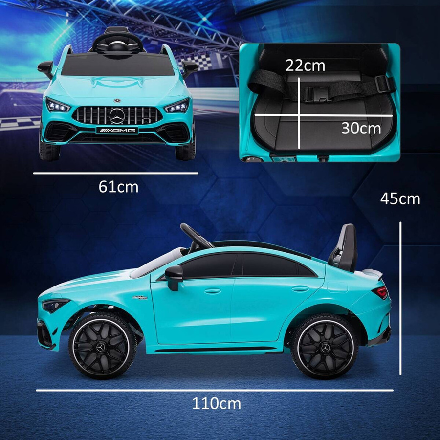 AIYAPLAY Mercedes-Benz Kinder-Elektroauto Hellblau mit Licht und Sound - Bild 3