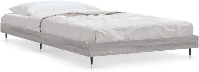 vidaXL Bettgestell in Grau Sonoma aus Holzwerkstoff, B/T/H: 90 x 200 x 93 cm - Bild 1