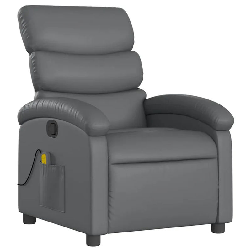 Vidaxl Aufklappbarer Massagesessel in Grau mit Kunstlederbezug und modernem Design - Bild 4
