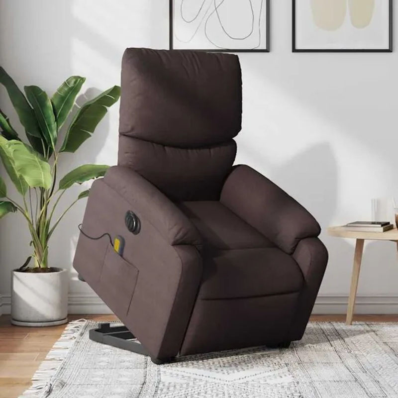 Elektrischer Massagesessel mit Aufstehhilfe von vidaxl in Braun aus Stoff - Bild 1