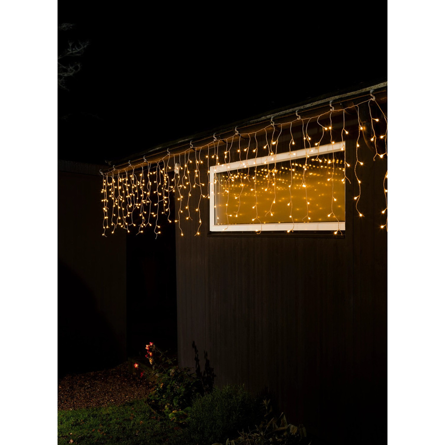 Konstsmide LED Lichtervorhang Globes mit 200 warmweißen LEDs für innen und außen, transparent - Bild 2