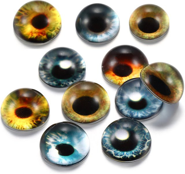 St.kunkka Glas Cabochons, Katzenauge Muster, 8-20mm, 10 Teile/Los - Bild 1
